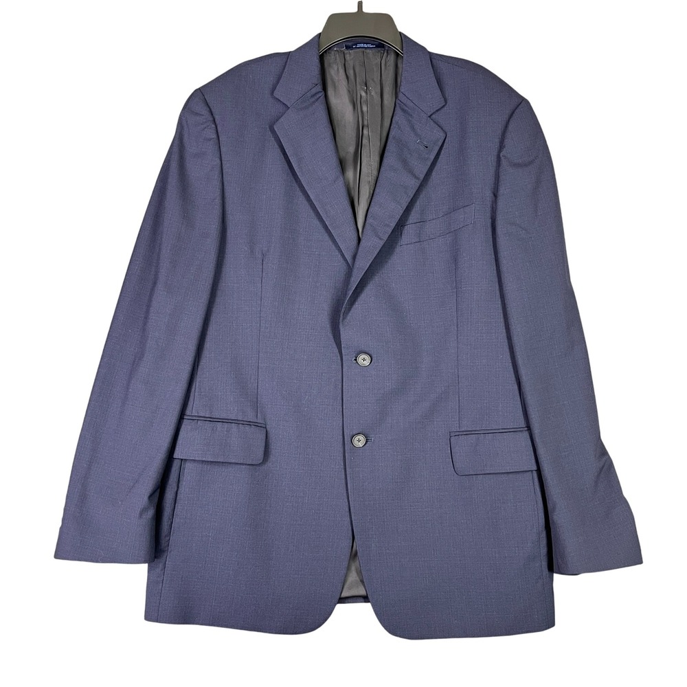 Joseph Abboud Wool Blazer 44L Navy USA Made Classic Fit Tailored Jacket 2 Button